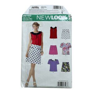 New Look Sewing Pattern A6193 Shirt & Skirt Sz 6 8 10 12 14 16 Uncut 2013